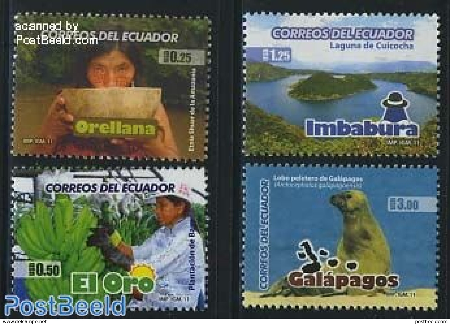 Ecuador 2011 Provinces 4v, Mint NH, Nature - Various - Animals (others & Mixed) - Fruit - Sea Mammals - Maps - Frutas