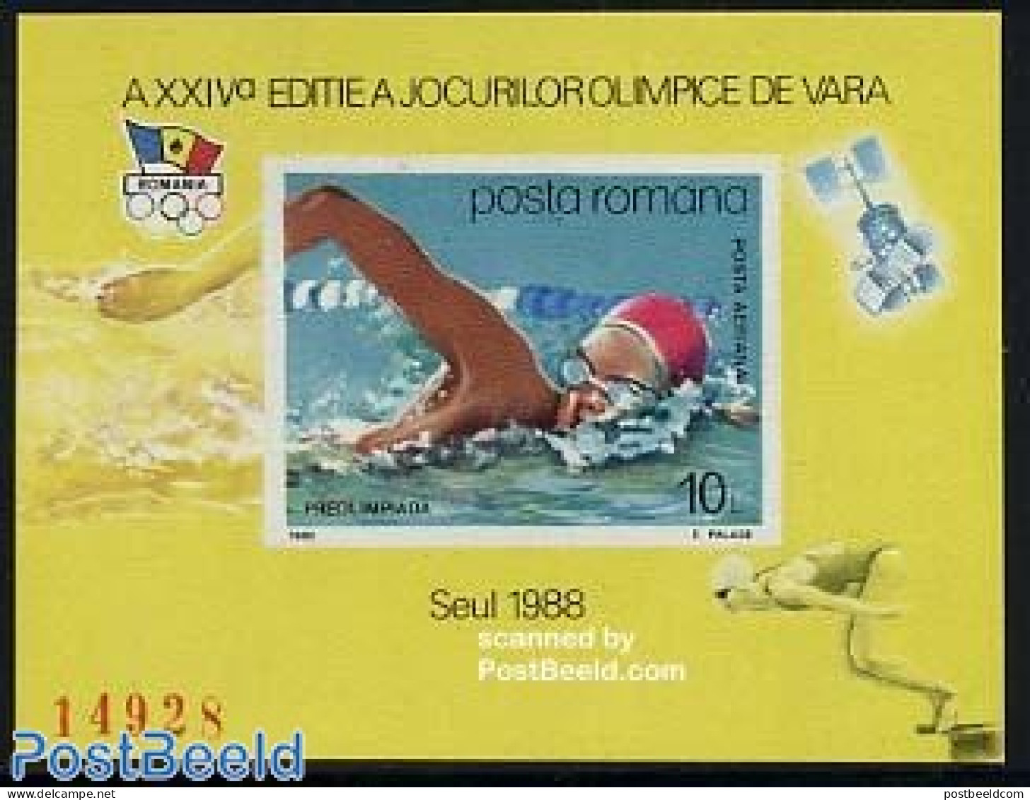 Romania 1988 Olympic Games Seoul S/s, Mint NH, Sport - Transport - Olympic Games - Sport (other And Mixed) - Swimming .. - Ungebraucht
