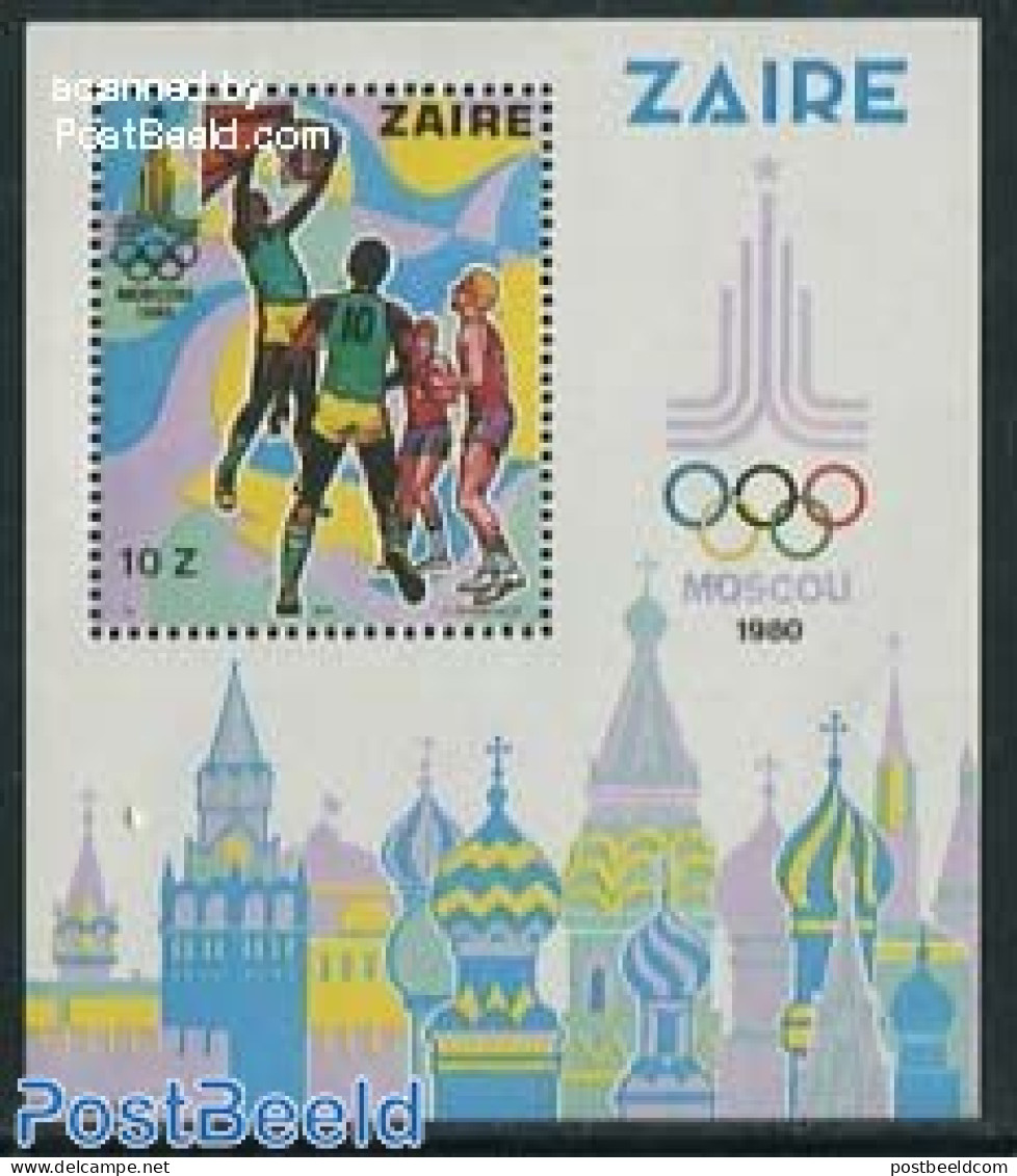 Congo Dem. Republic, (zaire) 1980 Olympic Games Moscow S/s (not Off. Issued), Mint NH, Sport - Basketball - Olympic Ga.. - Basketball
