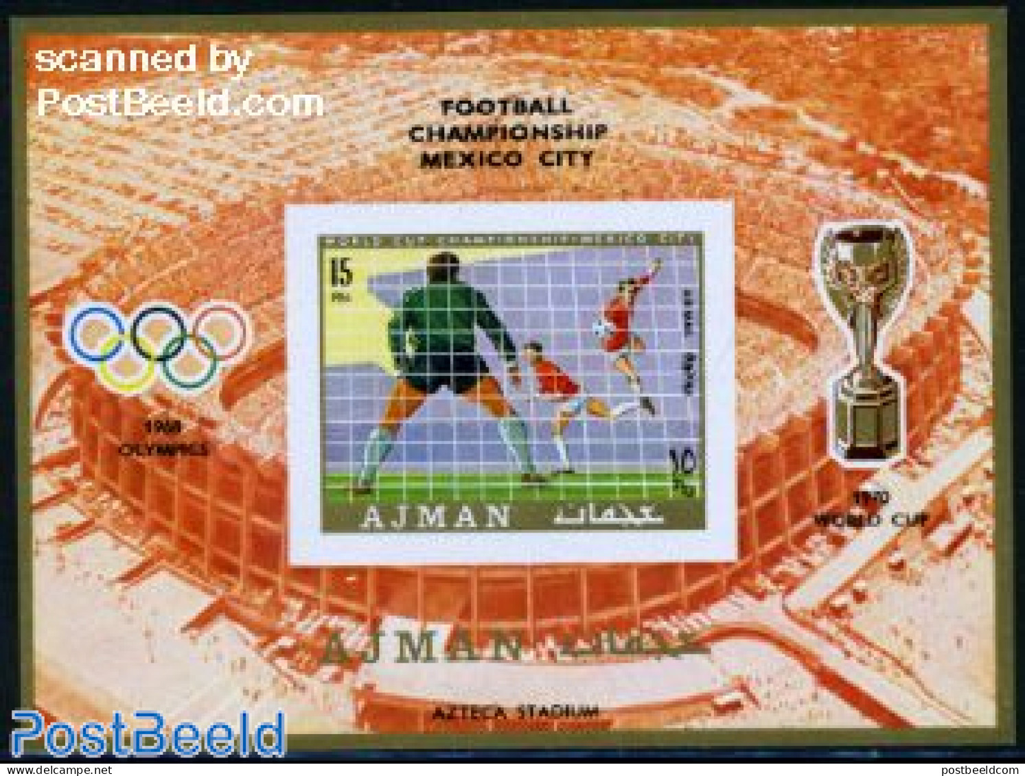Ajman 1970 World Cup Football S/s Imperforated, Mint NH, Sport - Football - Ajman