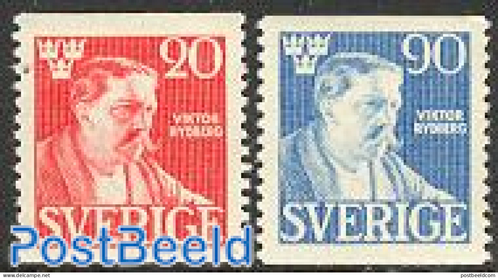 Sweden 1945 V. Rydberg 2v, Mint NH, Art - Authors - Unused Stamps