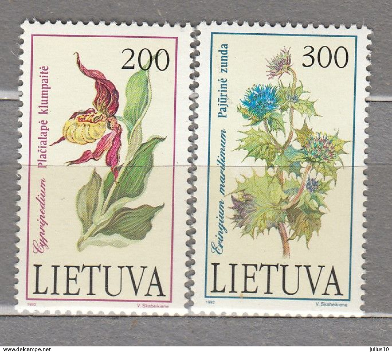 LITHUANIA 1992 Flowers Red Book MNH(*) Mi 499-500 # Lt802 - Otros & Sin Clasificación