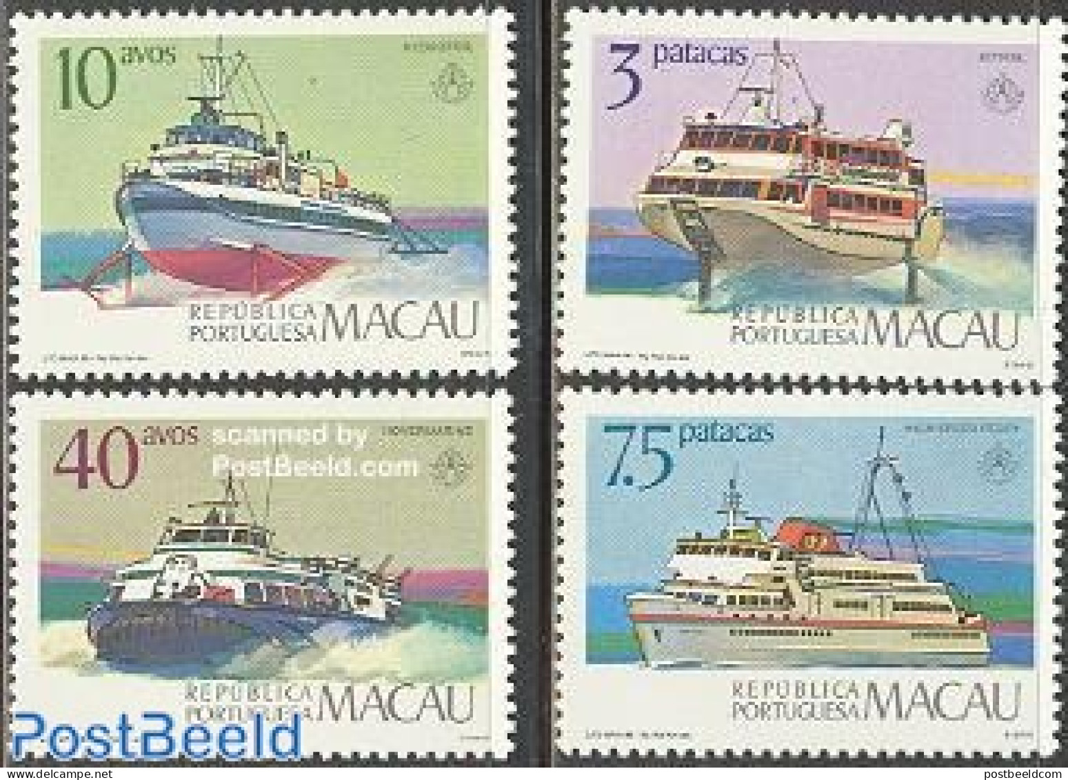 Macao 1986 Stockholmia, Passenger Vessels 4v, Mint NH, Transport - Ships And Boats - Ungebraucht