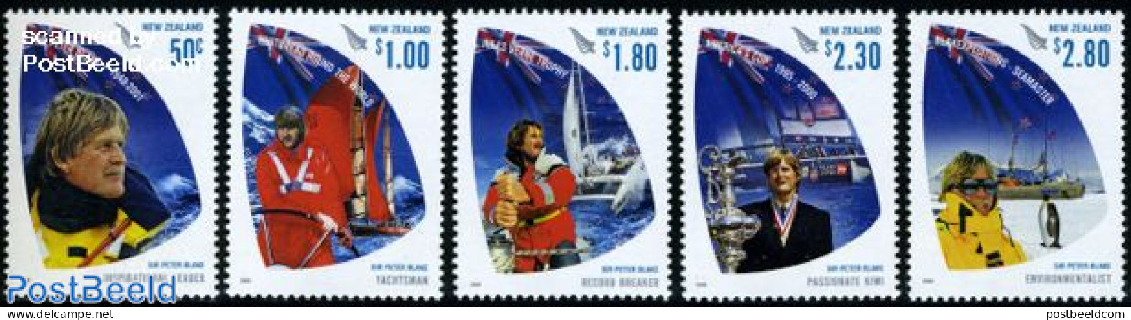 New Zealand 2009 Sir Peter Blake 5v, Mint NH, Nature - Sport - Transport - Penguins - Sailing - Sport (other And Mixed.. - Neufs