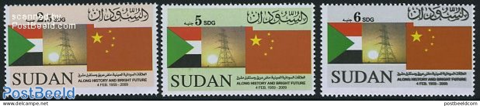Sudan 2009 Diplomatic Relations With China 3v, Mint NH, History - Flags - Soedan (1954-...)