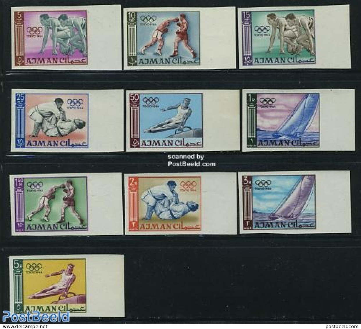 Ajman 1965 Olympic Games 10v Imperforated, Mint NH, Sport - Olympic Games - Sport (other And Mixed) - Ajman