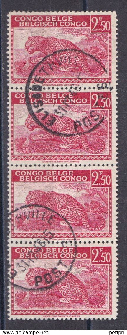 Congo Belge N° 261 Bande De 4 Timbres Oblitérés - Usati