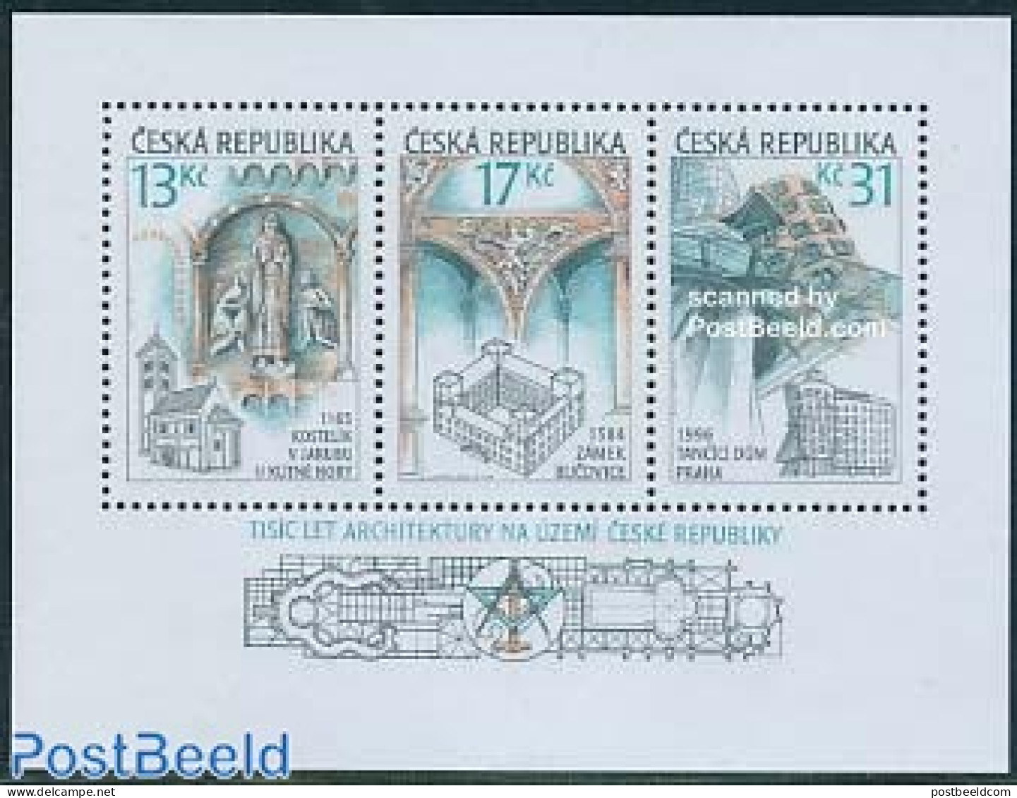 Czech Republic 2001 1000 Years Architecture S/s, Mint NH, Religion - Churches, Temples, Mosques, Synagogues - Art - Ar.. - Sonstige & Ohne Zuordnung
