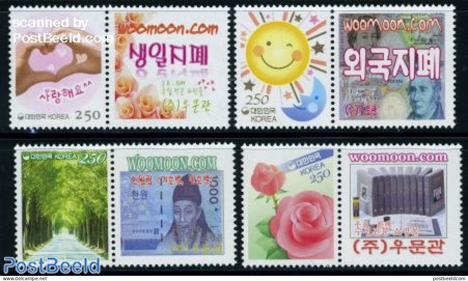 Korea, South 2008 My Own Stamp, 4v+personal Tabs, Mint NH, Nature - Flowers & Plants - Roses - Korea, South