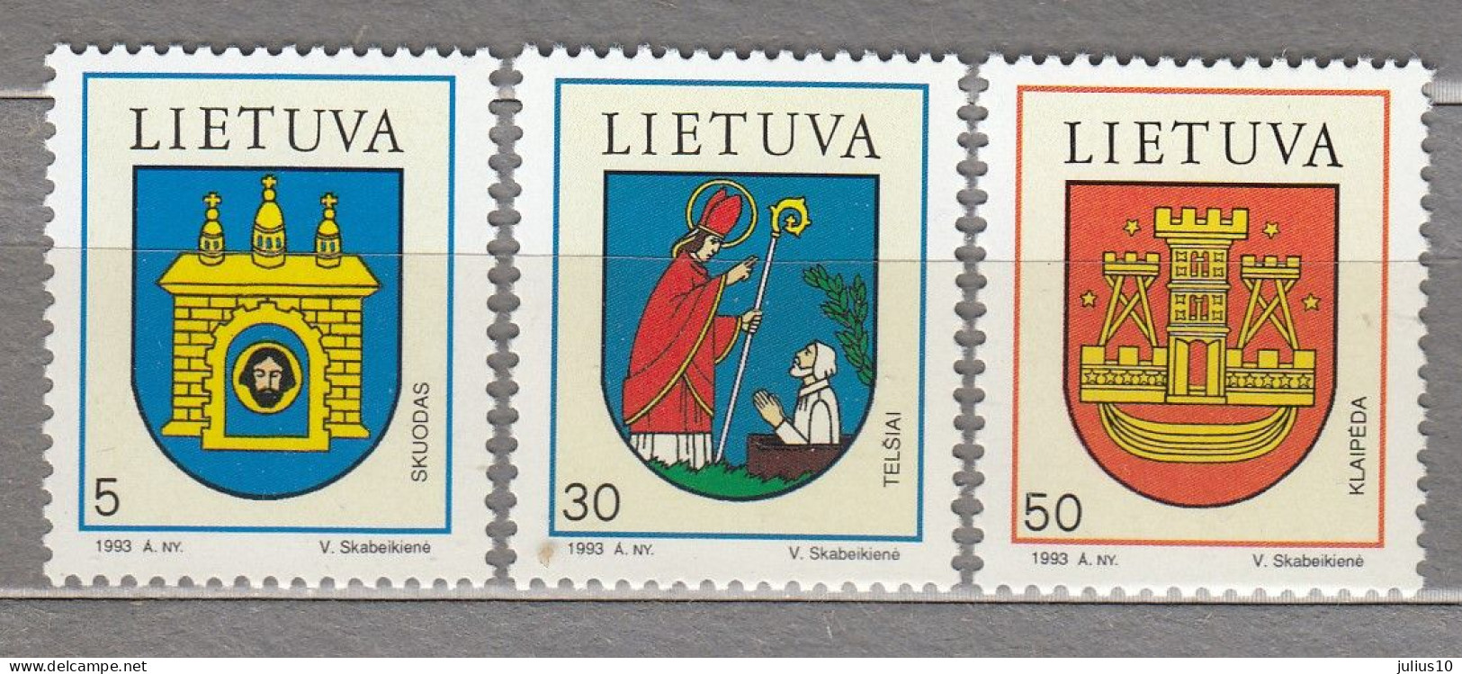 LITHUANIA 1993 Coat Of Arms MNH(*) Mi 526-528 # Lt803 - Stamps