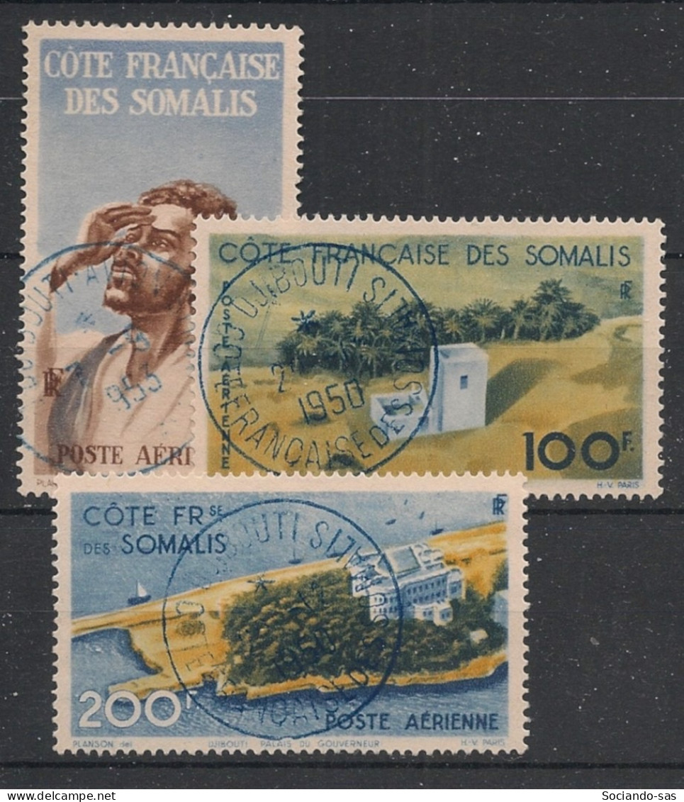 COTE DES SOMALIS - 1947 - Poste Aérienne PA N°YT. 20 à 22 - Série Complète - Oblitéré / Used - Oblitérés