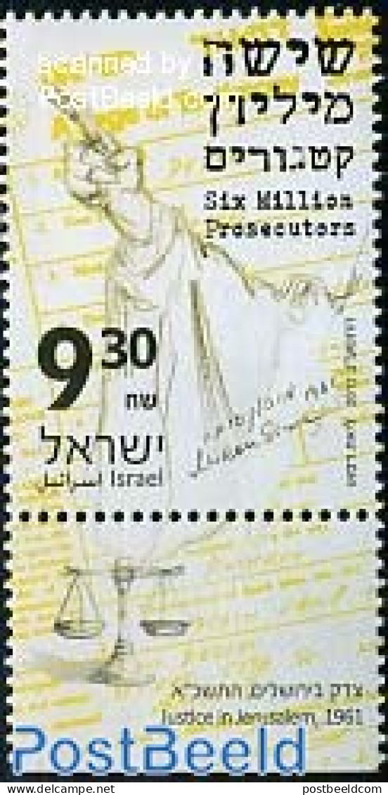Israel 2012 Justice In Jerusalem 1v, Mint NH, Various - Justice - Ungebraucht (mit Tabs)