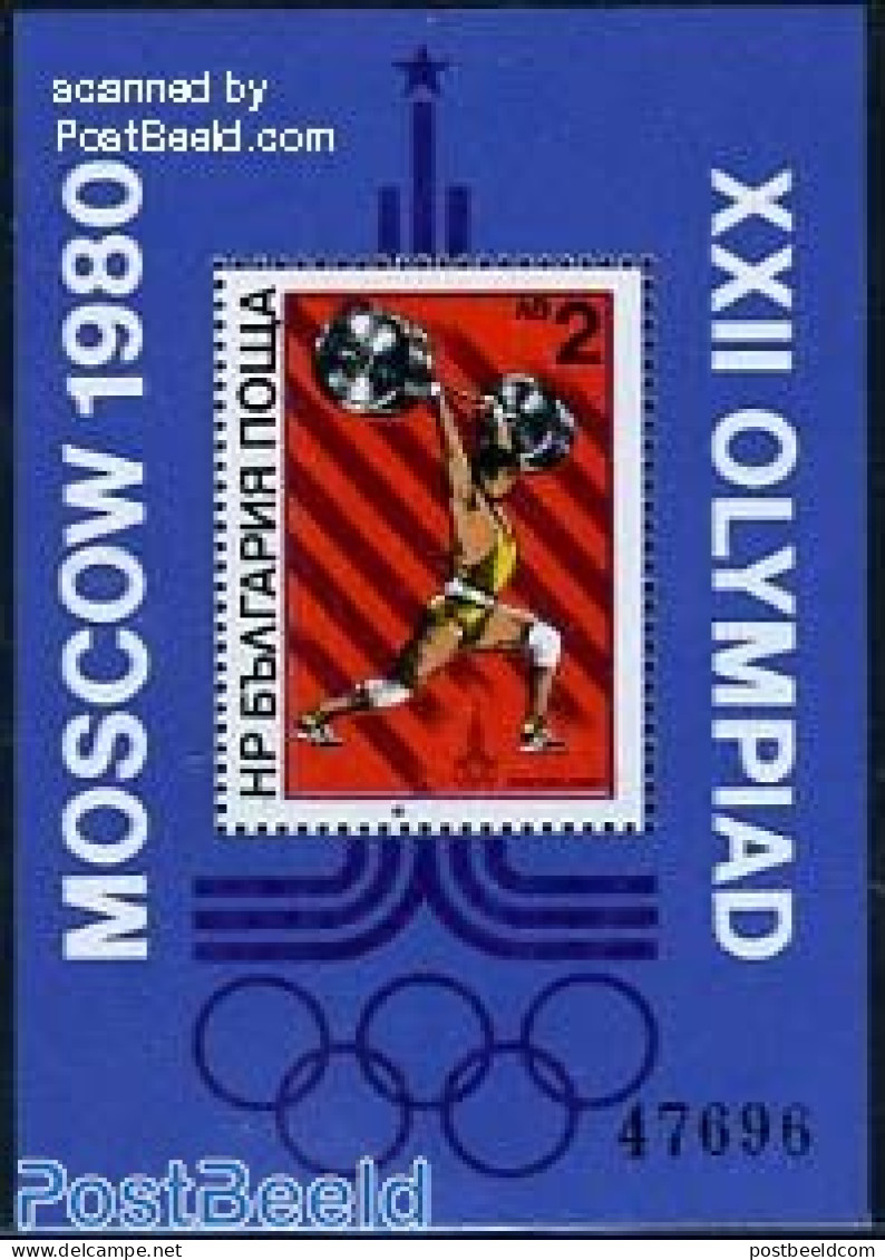 Bulgaria 1980 Olympic Games S/s, Mint NH, Sport - Olympic Games - Weightlifting - Ungebraucht