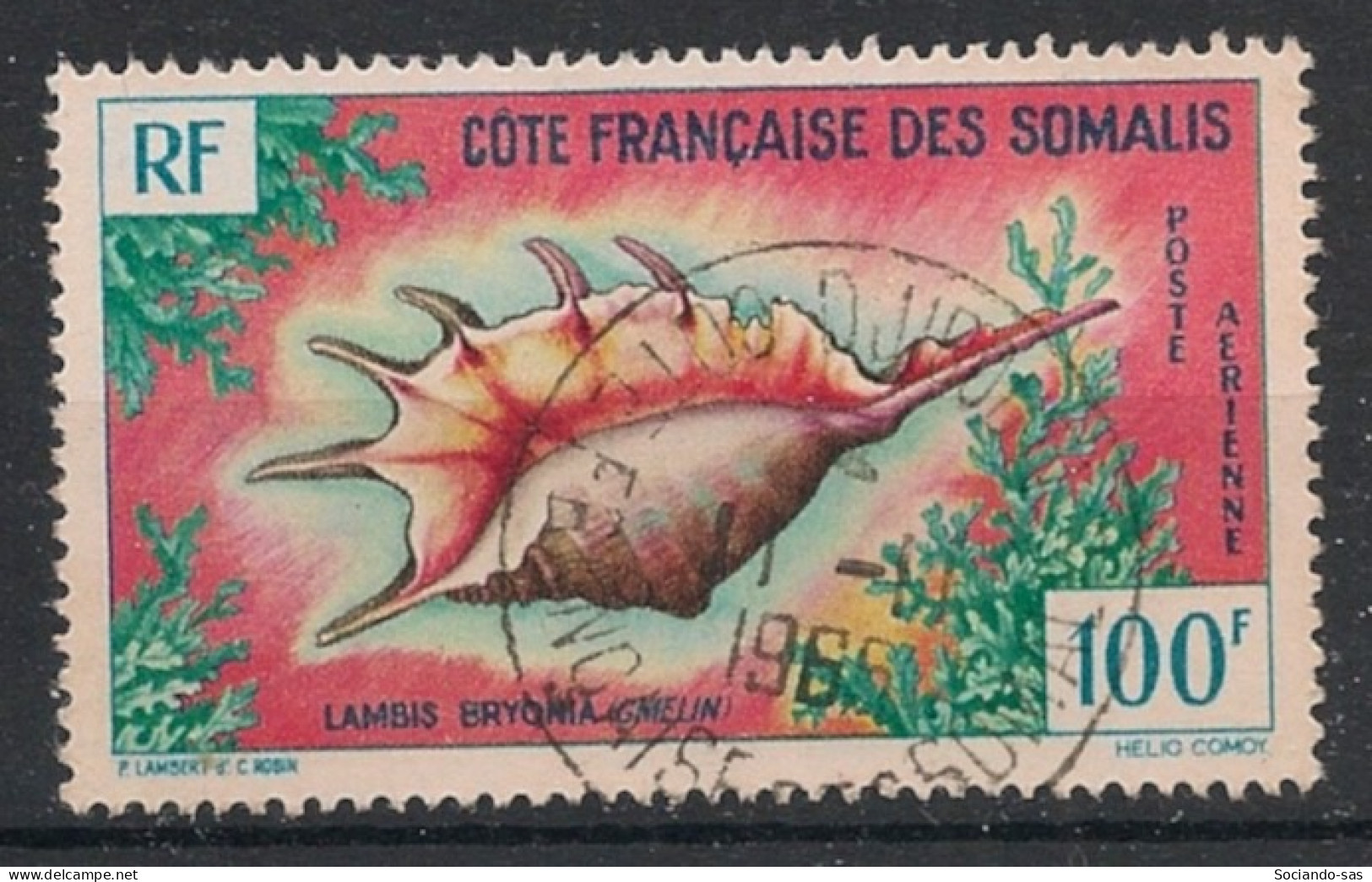 COTE DES SOMALIS - 1962 - Poste Aérienne PA N°YT. 32 - Coquillage 100f - Oblitéré / Used - Used Stamps