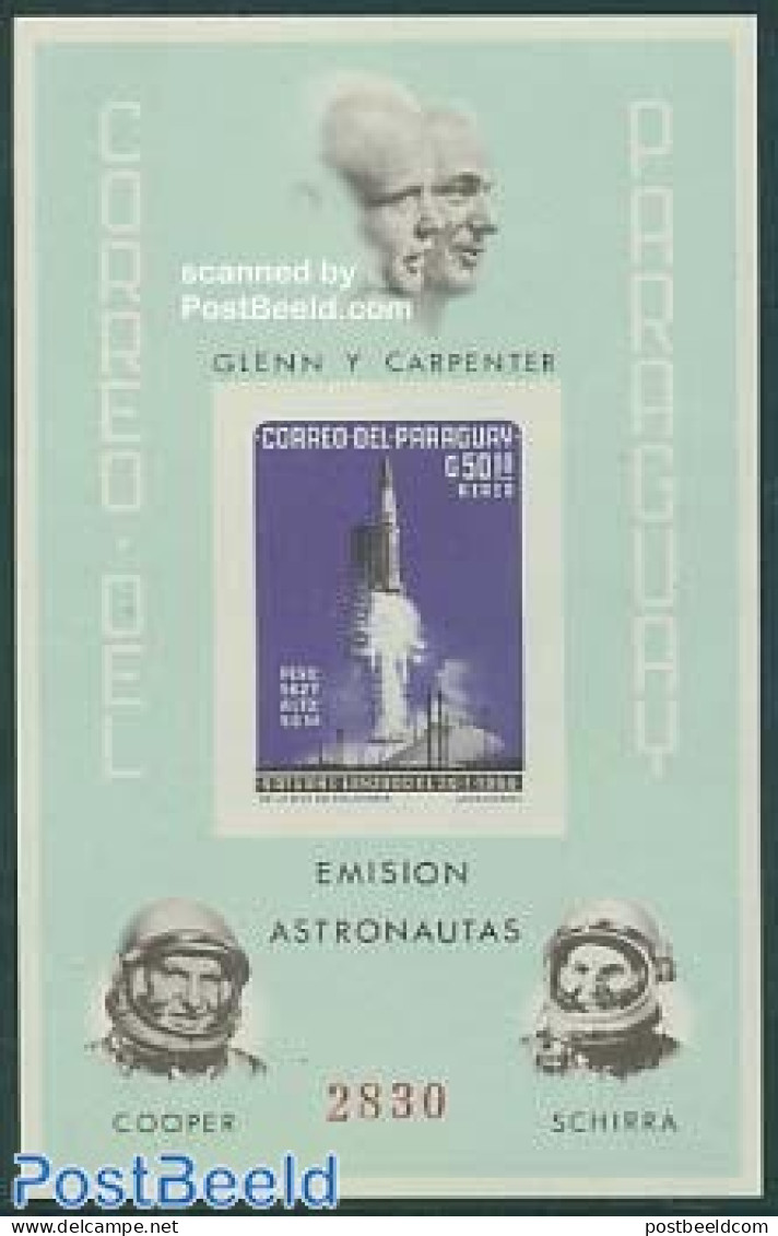 Paraguay 1964 Space Flights S/s Imperforated, Mint NH, Transport - Space Exploration - Paraguay