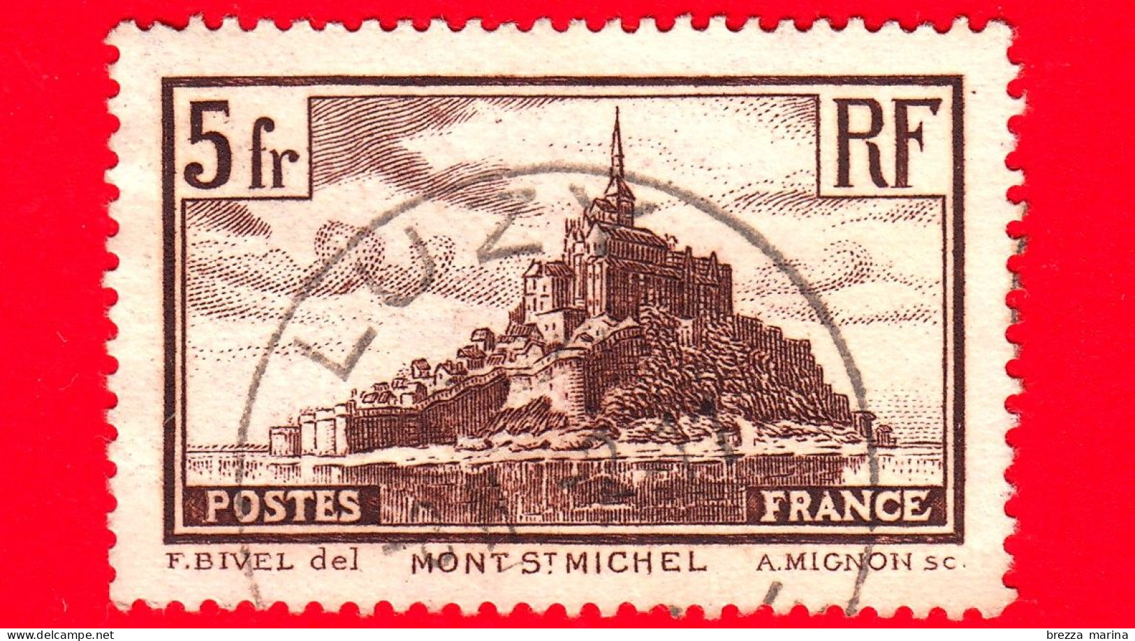 FRANCIA - Usato - 1929 - Turismo - Mont Saint Michel - 5 - Oblitérés