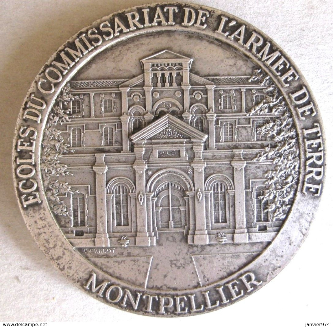 Médaille En Bronze Argentée  École Du Commissariat De L'Armée De Terre – Montpellier, Par CARDOT - Autres & Non Classés