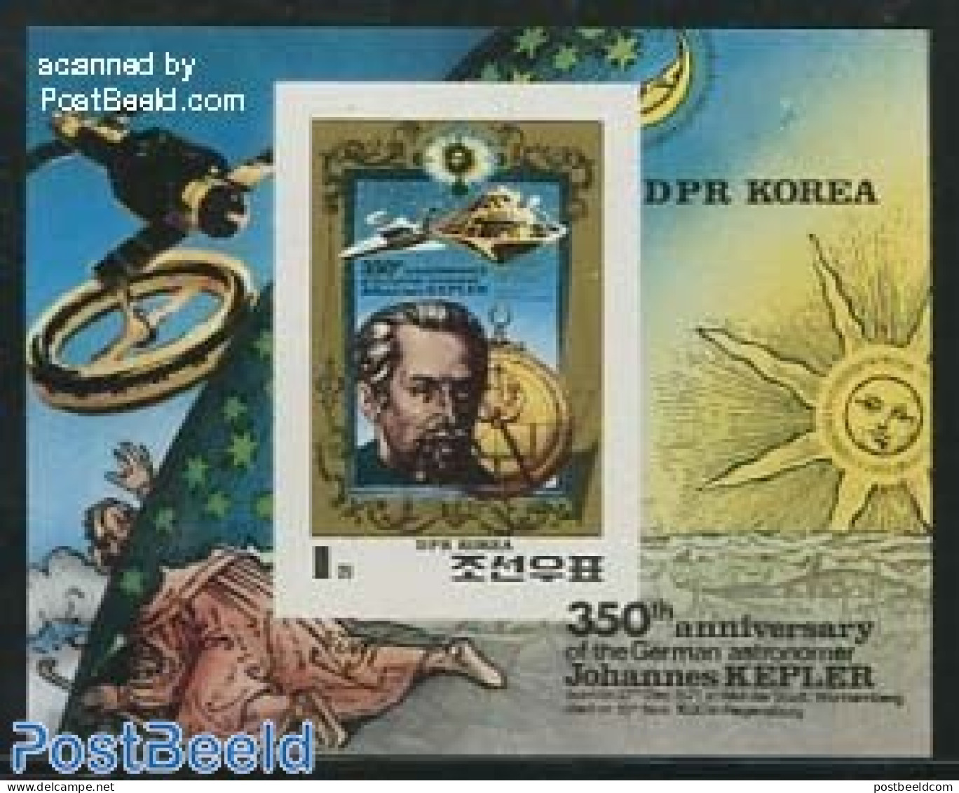 Korea, North 1980 J. Kepler S/s Imperforated, Mint NH, Science - Transport - Astronomy - Space Exploration - Astrology