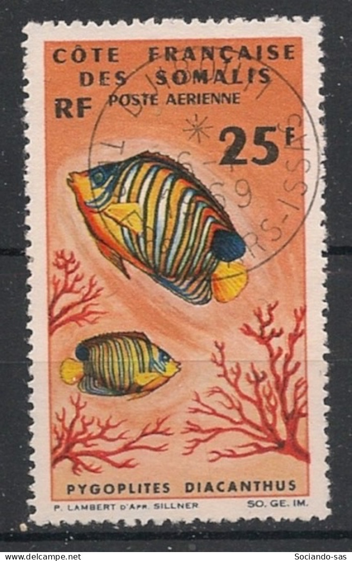 COTE DES SOMALIS - 1966 - Poste Aérienne PA N°YT. 50 - Poisson 25f - Oblitéré / Used - Usati