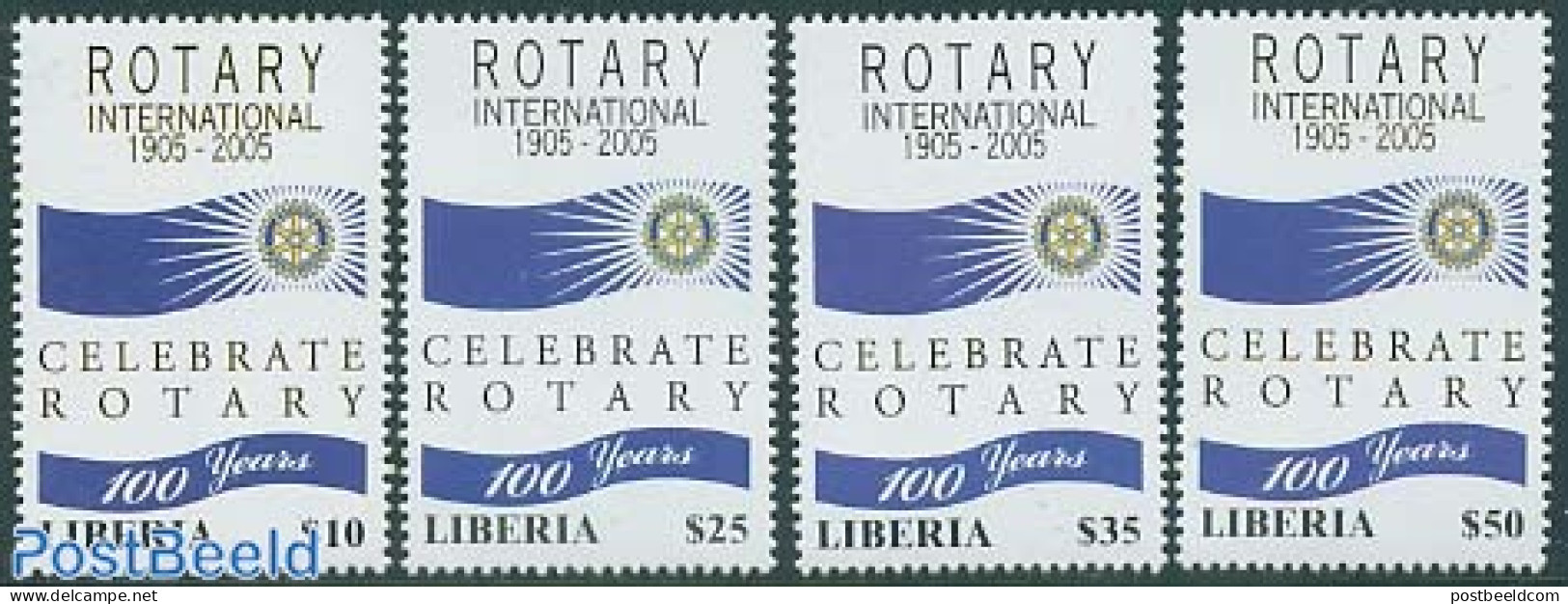Liberia 2005 Rotary Centenary 4v, Mint NH, Various - Rotary - Rotary, Lions Club
