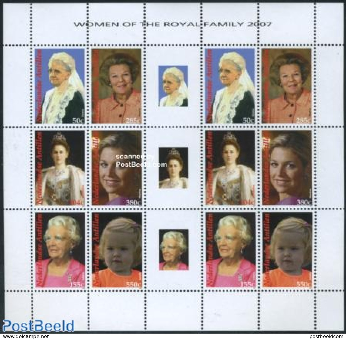 Netherlands Antilles 2007 Women Of The Royal Family 2x6v M/s, Mint NH, History - Kings & Queens (Royalty) - Familias Reales