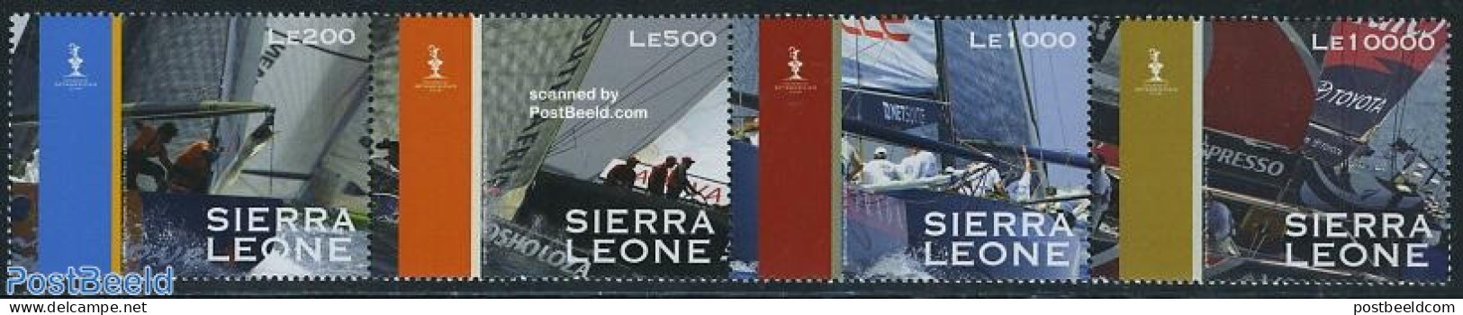 Sierra Leone 2008 Americas Cup 4v [:::], Mint NH, Sport - Transport - Sailing - Sport (other And Mixed) - Ships And Bo.. - Voile