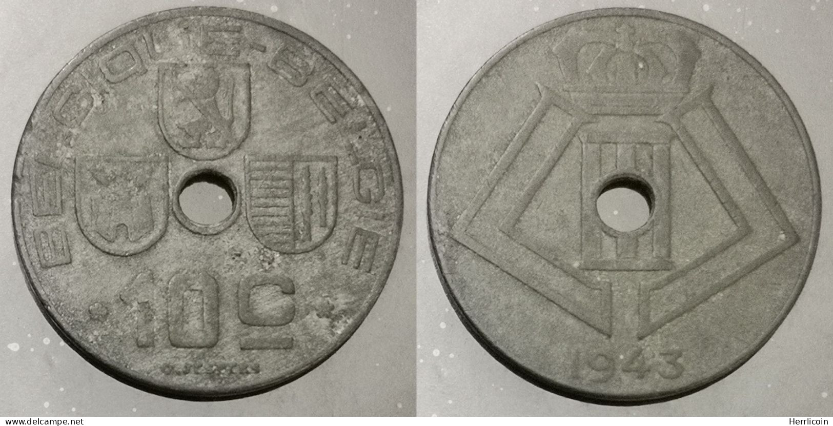 Monnaie Belgique - 1943 - 10 Centimes - Léopold III - Type Jespers Belgique-Belgie - 10 Cents