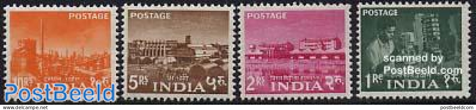 India 1959 Definitives, New WM 4v, Unused (hinged) - Unused Stamps