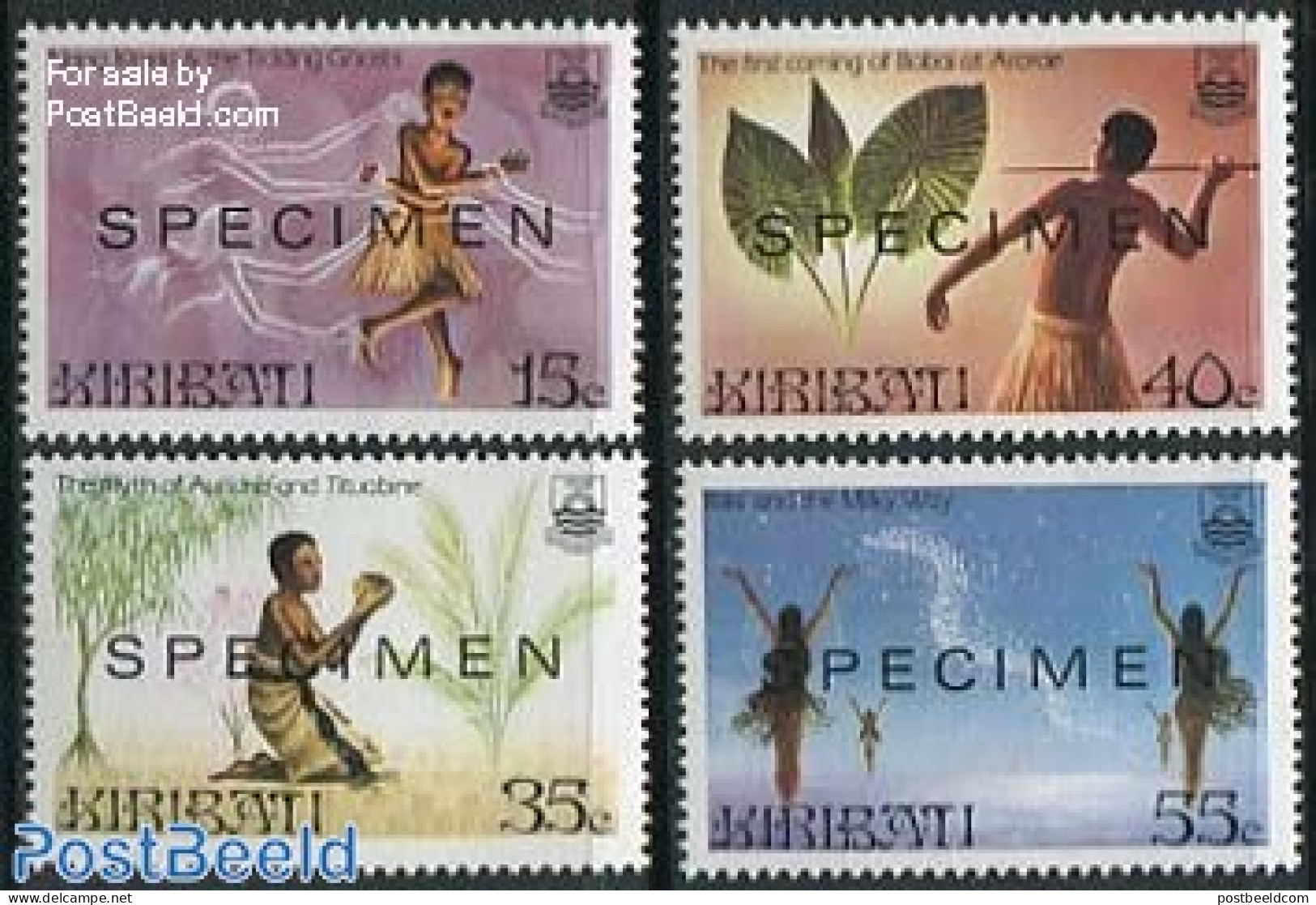 Kiribati 1985 Legends 4v SPECIMEN, Mint NH, Science - Astronomy - Art - Fairytales - Astrology