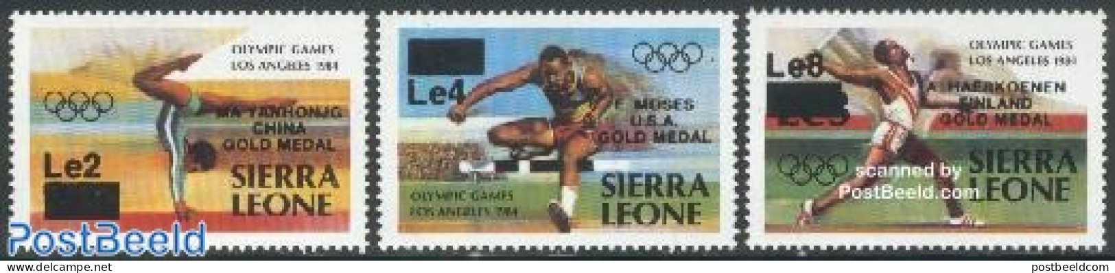 Sierra Leone 1985 Olympic Winners 3v, Mint NH, Sport - Athletics - Gymnastics - Olympic Games - Atletica