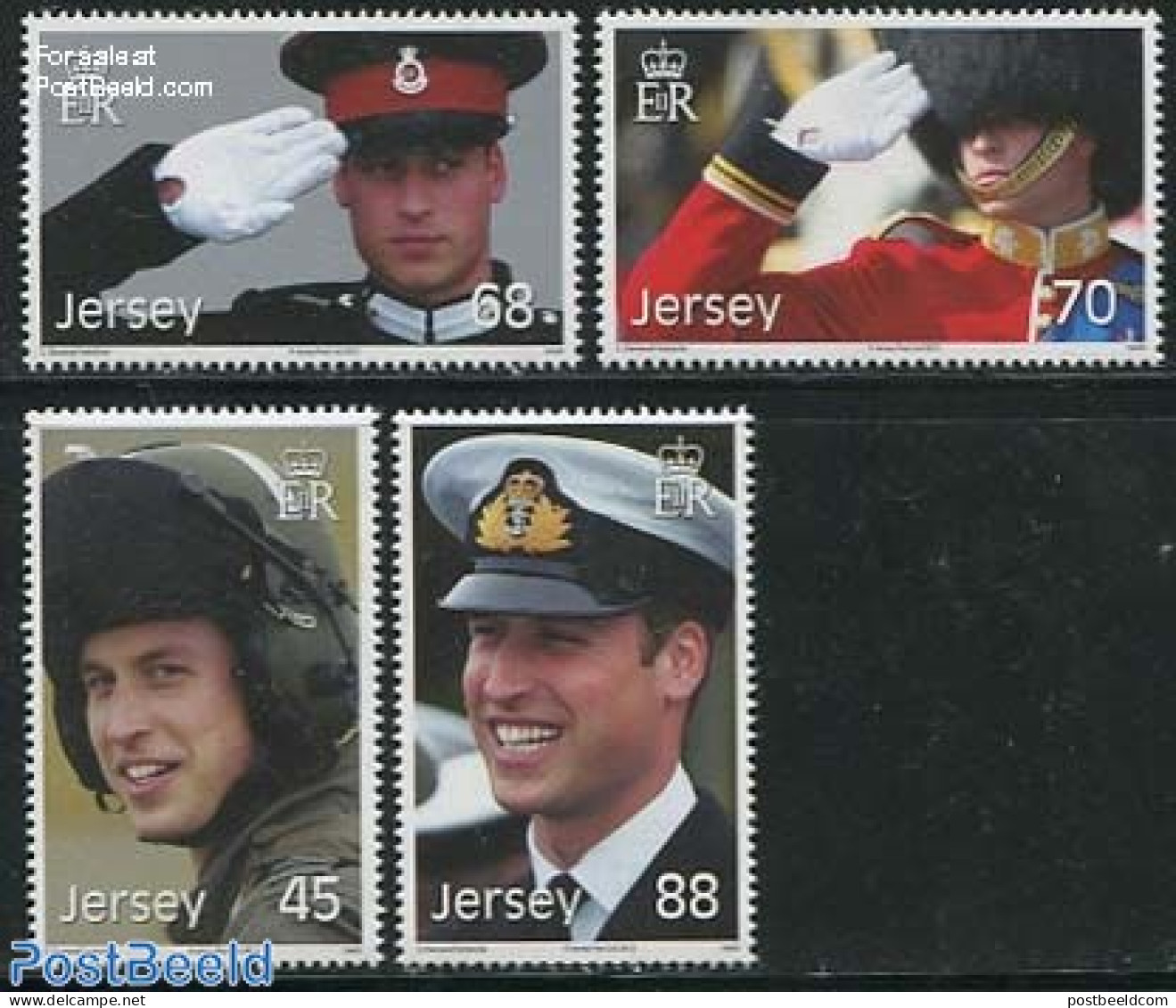 Jersey 2012 30th Birthday Prince William 4v, Mint NH, History - Kings & Queens (Royalty) - Familias Reales