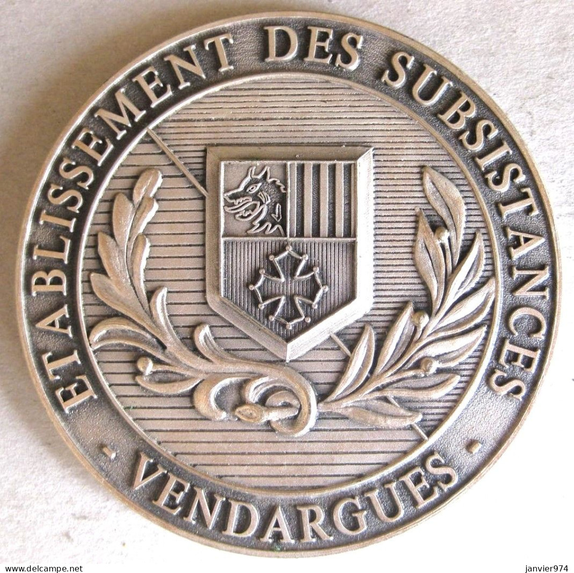 Médaille En Bronze Argentée  Établissement Des Substances Militaires Vendargues Hérault - Other & Unclassified
