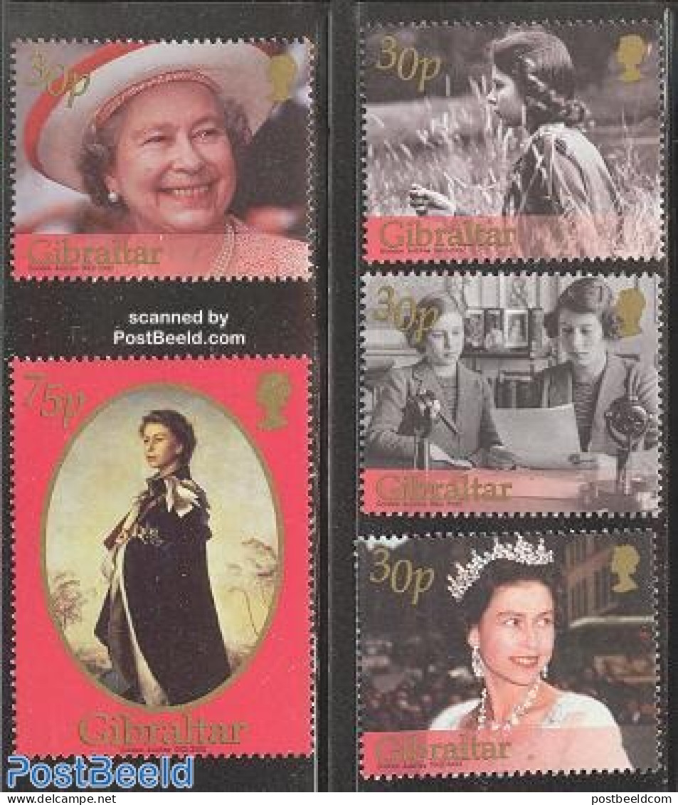 Gibraltar 2002 Golden Jubilee 5v, Mint NH, History - Performance Art - Kings & Queens (Royalty) - Radio And Television - Familias Reales