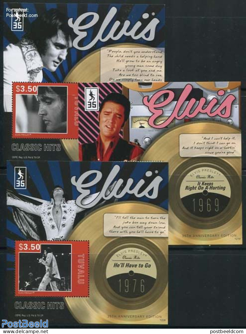 Tuvalu 2012 Elvis Presley 3 S/s, Mint NH, Performance Art - Elvis Presley - Music - Popular Music - Elvis Presley