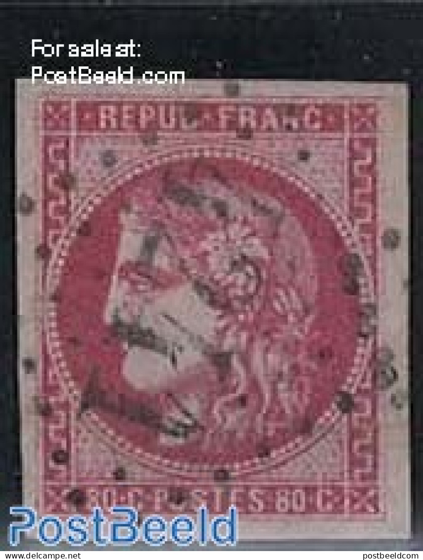France 1870 80c Rose, Used, Used - Gebruikt