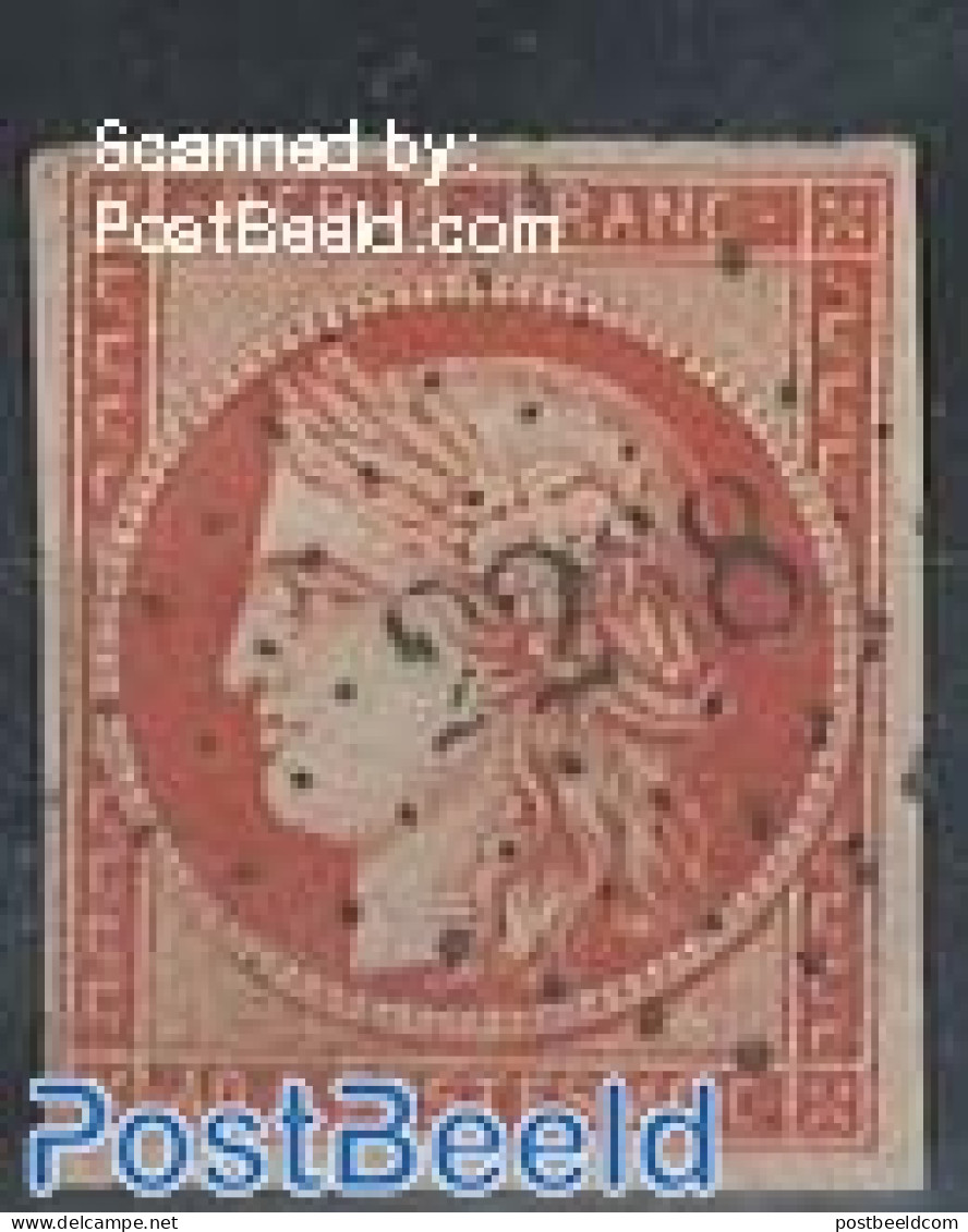 France 1850 40c, Red Orange, Used 22 8, Used - Used Stamps
