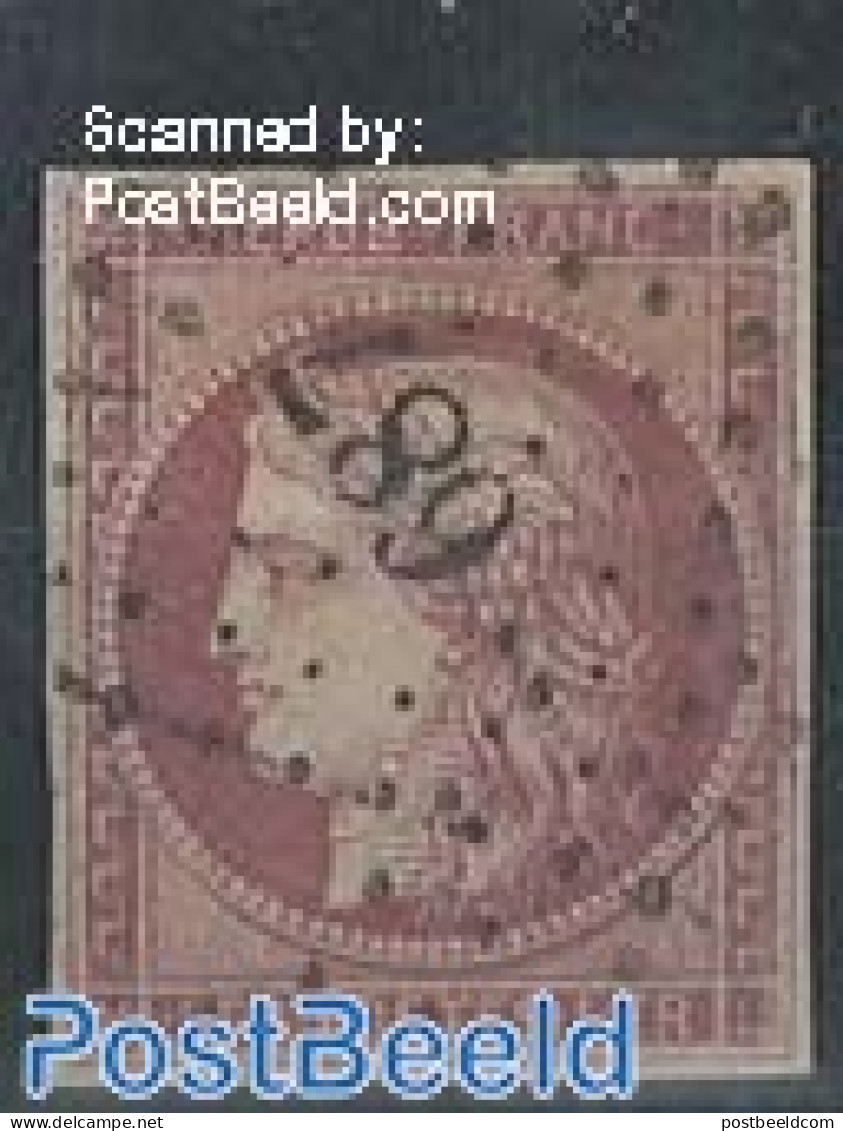 France 1849 1Fr, Brown Carmin, Used 687, Used - Used Stamps