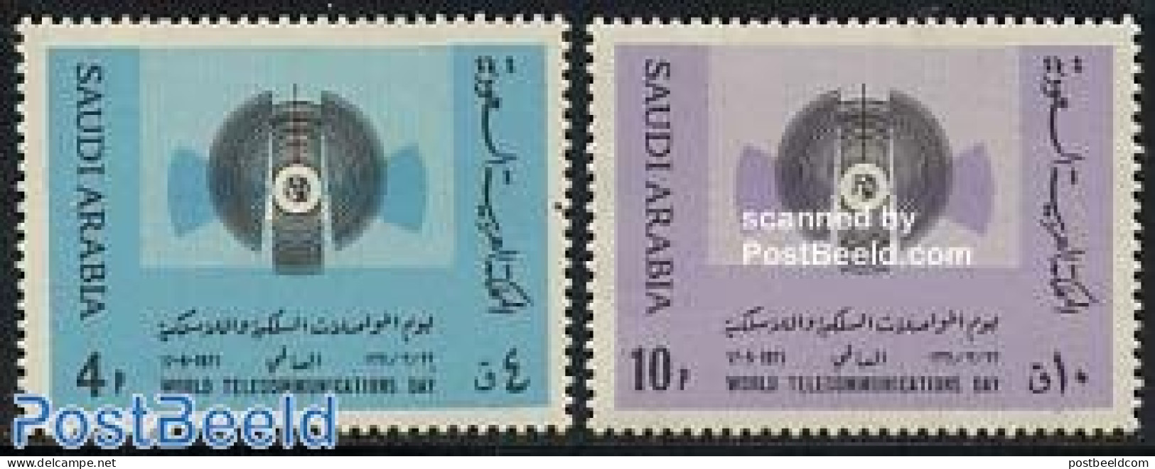 Saudi Arabia 1971 Telecommunication Day 2v, Mint NH, Science - Telecommunication - Télécom