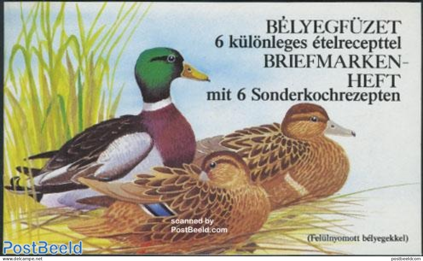 Hungary 1989 Duck Overprints Booklet, Mint NH, Nature - Birds - Ducks - Stamp Booklets - Ungebraucht