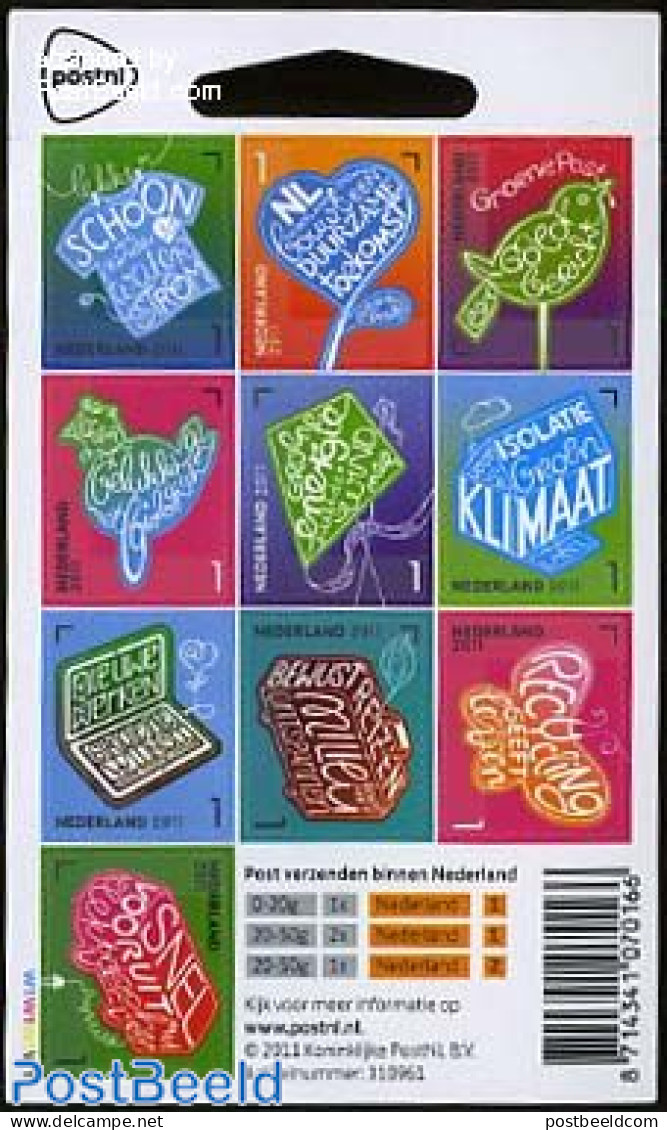 Netherlands 2011 Environment 10v S-a, Mint NH, Nature - Sport - Transport - Birds - Environment - Poultry - Kiting - A.. - Unused Stamps