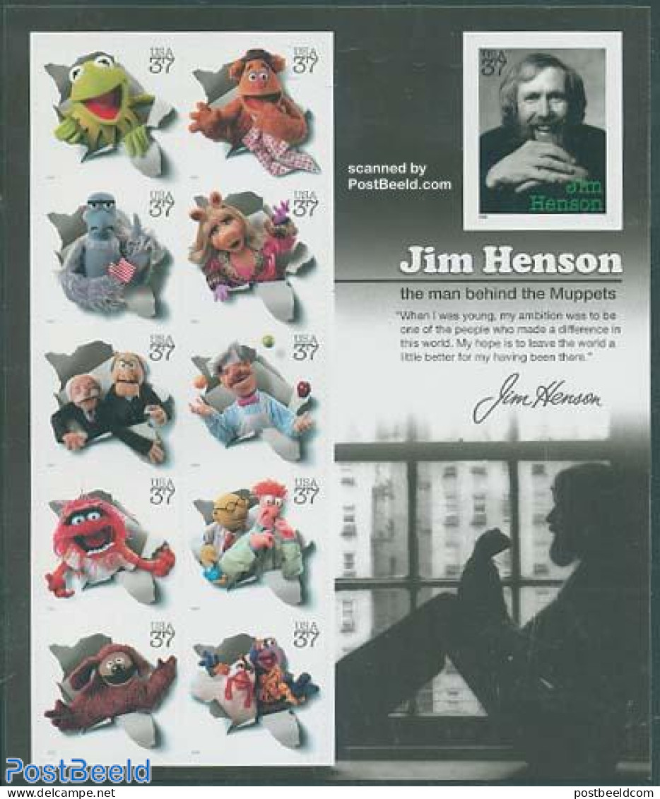United States Of America 2005 Jim Henson, Muppets 10v M/s, Mint NH, Art - Children's Books Illustrations - Nuovi