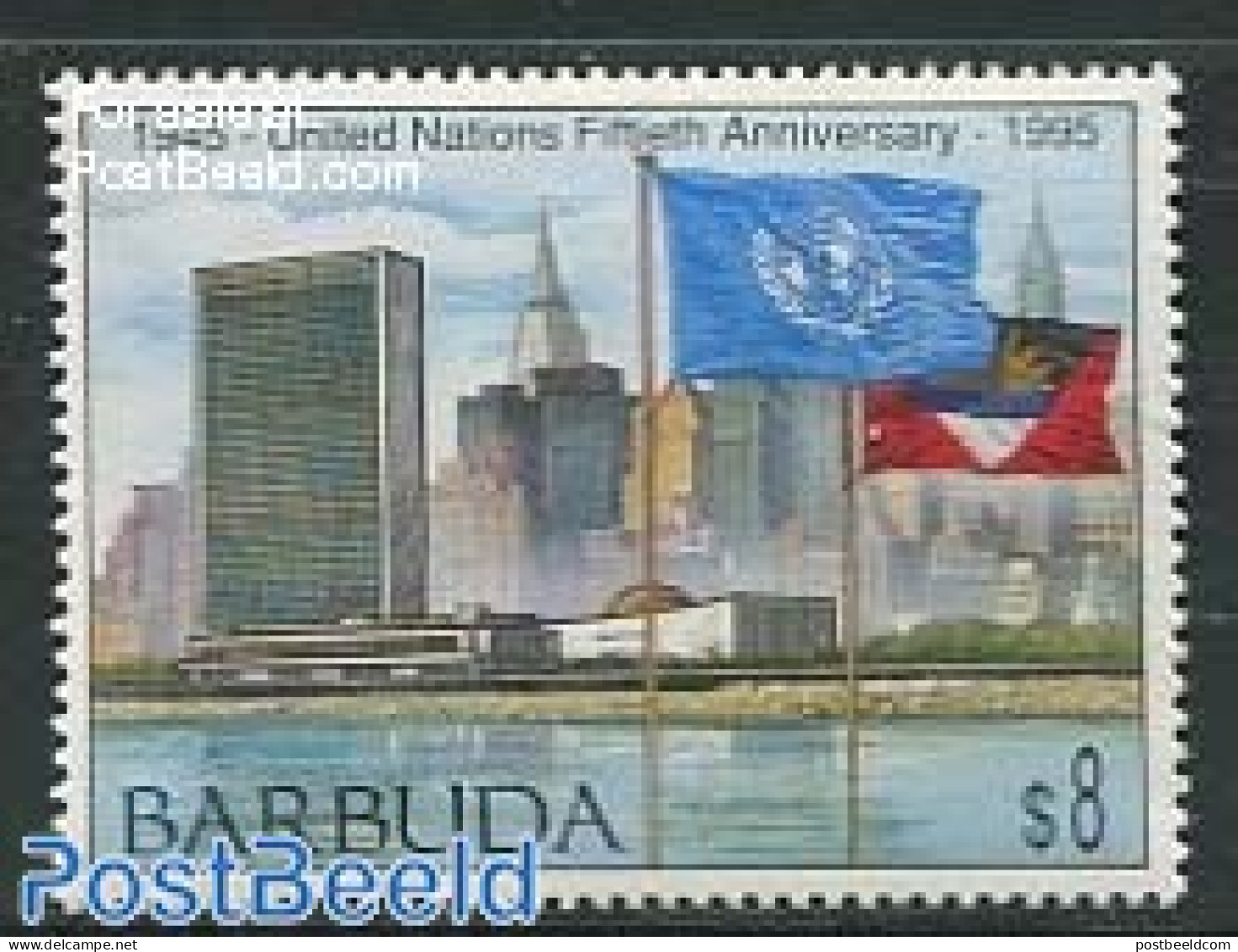 Barbuda 1995 50 Years UNO 1v, Mint NH, History - Flags - United Nations - Barbuda (...-1981)