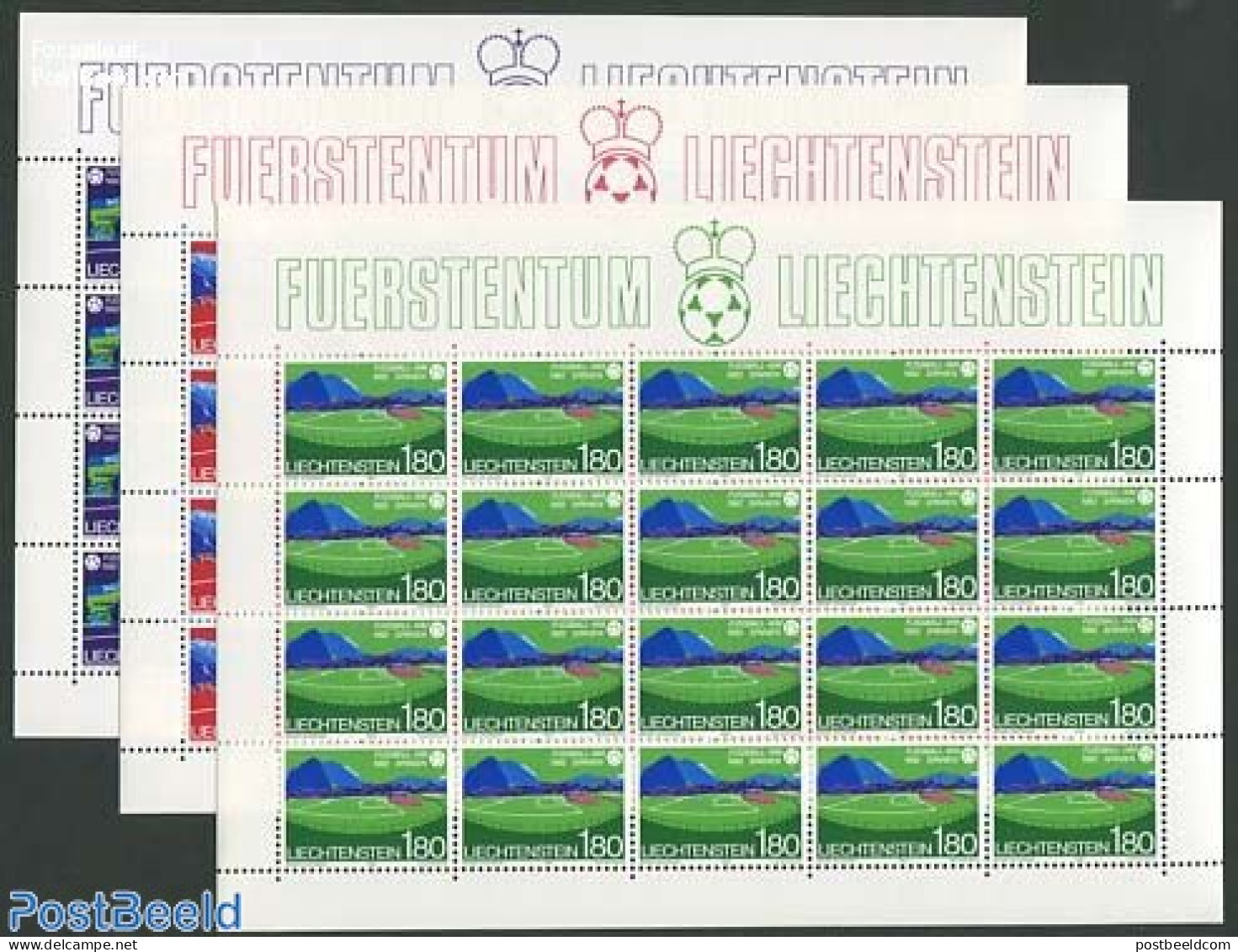 Liechtenstein 1982 World Cup Football, Spain, 3 M/ss, Mint NH, Sport - Football - Nuovi