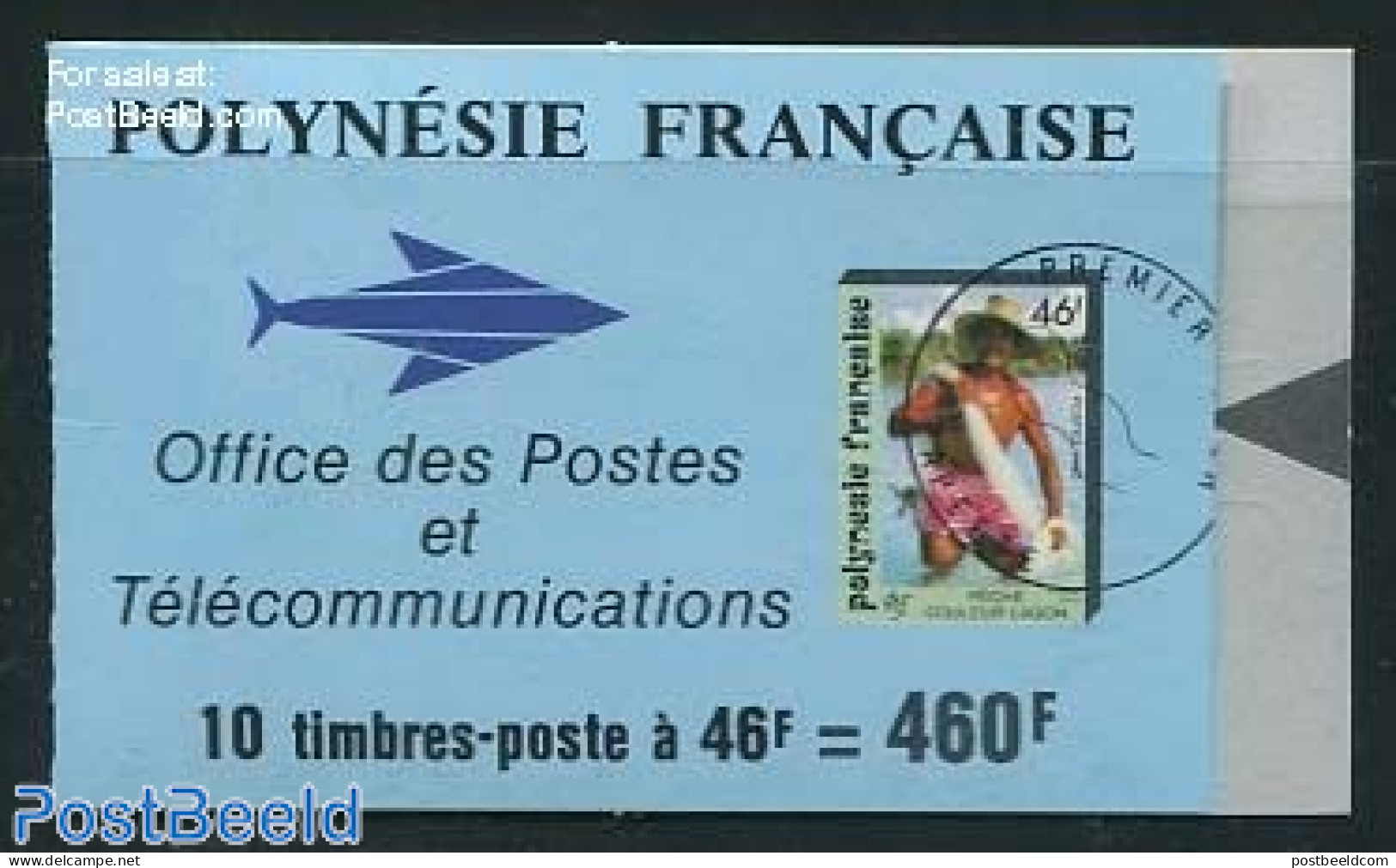 French Polynesia 1993 Fishing In Lagoon Booklet S-a, Mint NH, Nature - Fishing - Stamp Booklets - Nuovi