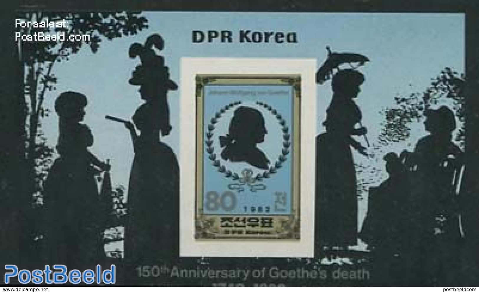 Korea, North 1982 W. Von Goethe S/s, Imperforated, Mint NH, History - Germans - Art - Authors - Escritores