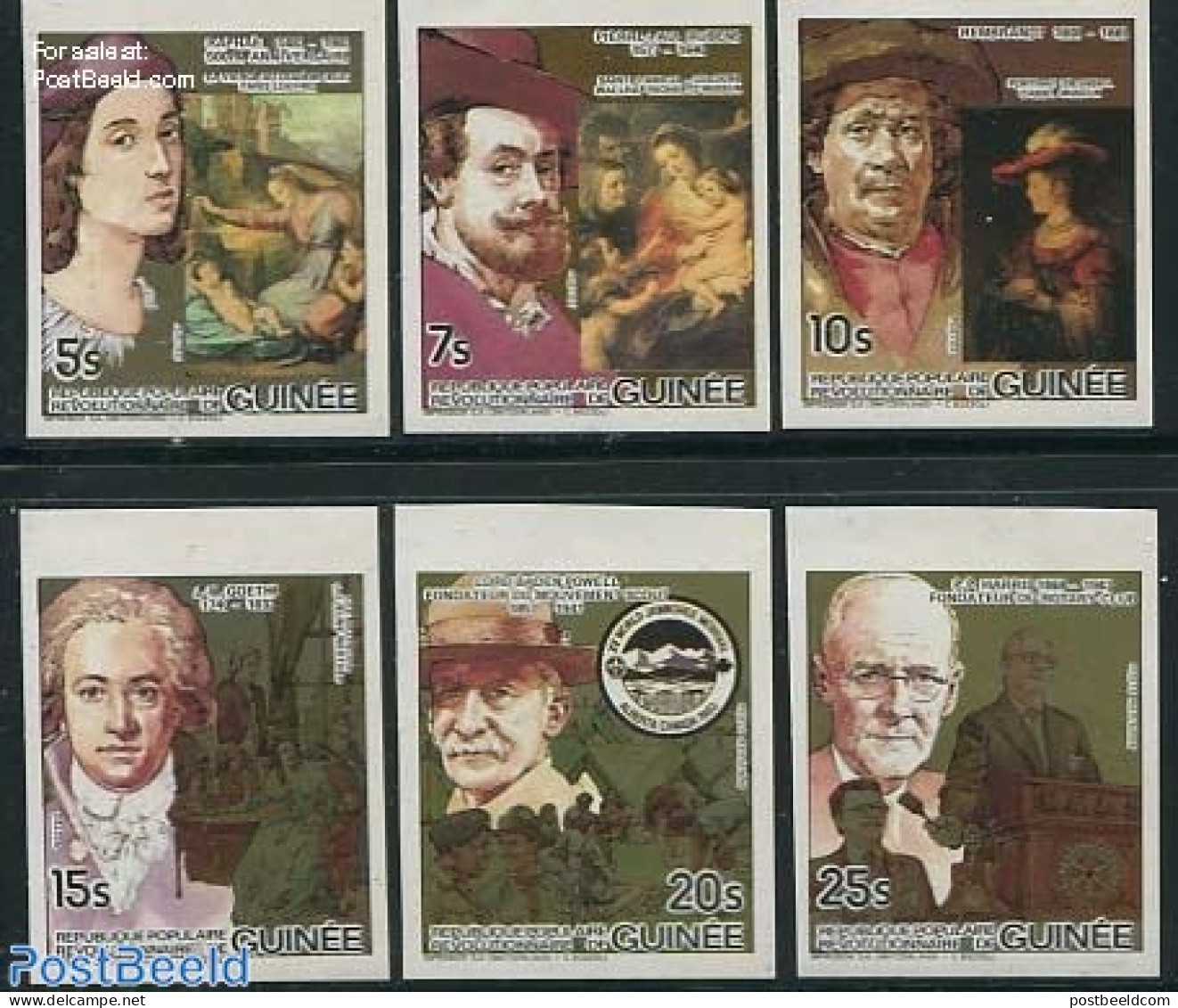 Guinea, Republic 1984 Famous People 6v, Imperforated, Mint NH, History - Sport - Various - Germans - Scouting - Rotary.. - Rotary, Lions Club