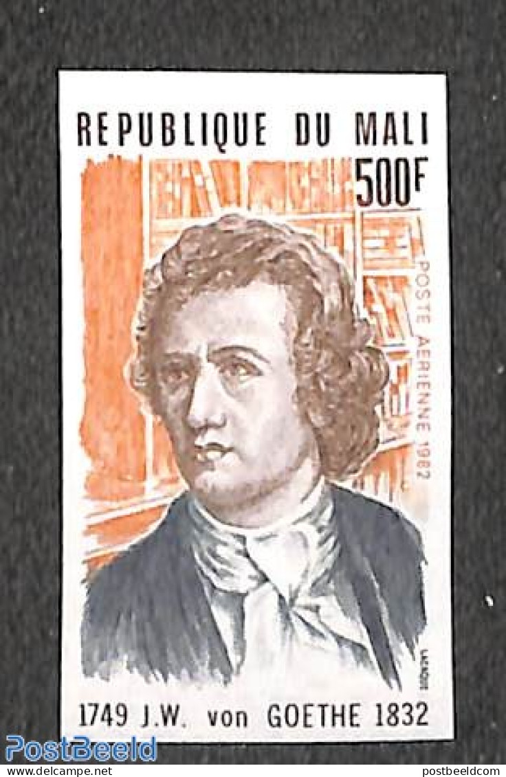 Mali 1982 J.W. Von Goethe 1v, Imperforated, Mint NH, History - Germans - Art - Authors - Escritores