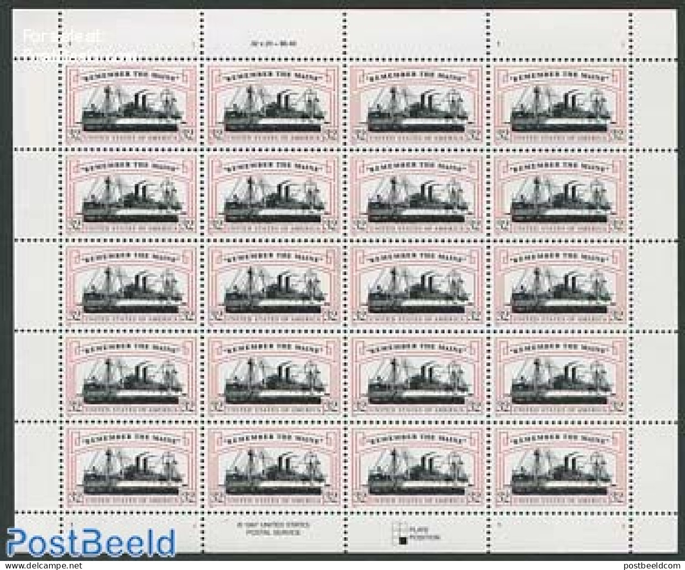 United States Of America 1998 Spanish-American War M/s, Mint NH, Transport - Ships And Boats - Neufs