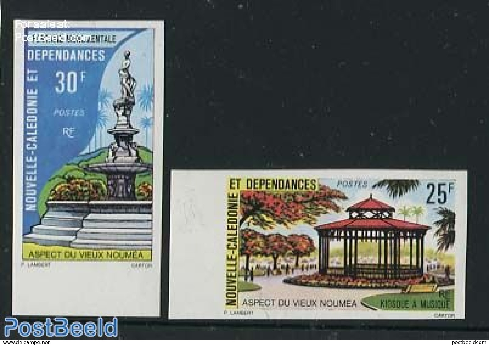 New Caledonia 1976 Noumea 2v, Imperforated, Mint NH, Nature - Performance Art - Water, Dams & Falls - Music - Art - Sc.. - Nuevos