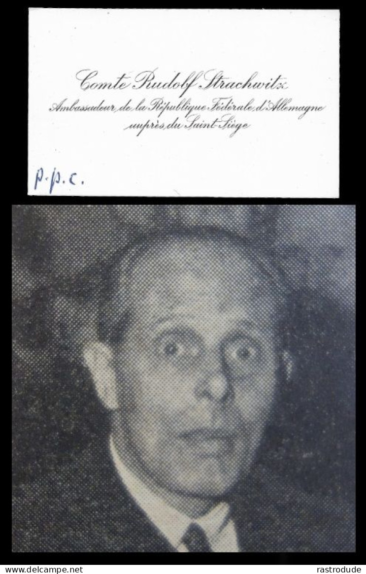 CARTE DE VISITE - COUNT RUDOLF STRACHWITZ (1896-1969) GERMAN AMBASSADOR TO THE VATICAN SANTA SEDE HOLY SEE - Cartes De Visite